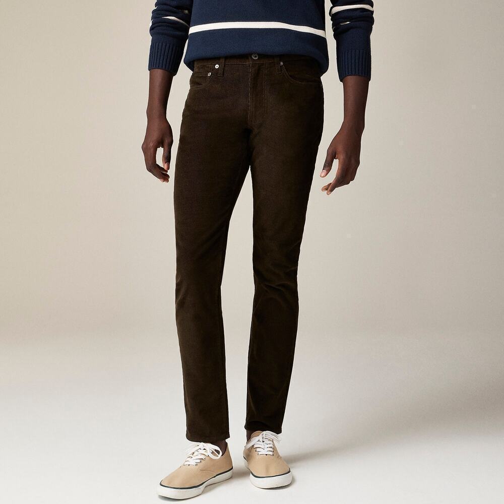 J.Crew Men's 484 Slim Fit Corduroy Pants Urban Olive Brown 33x32